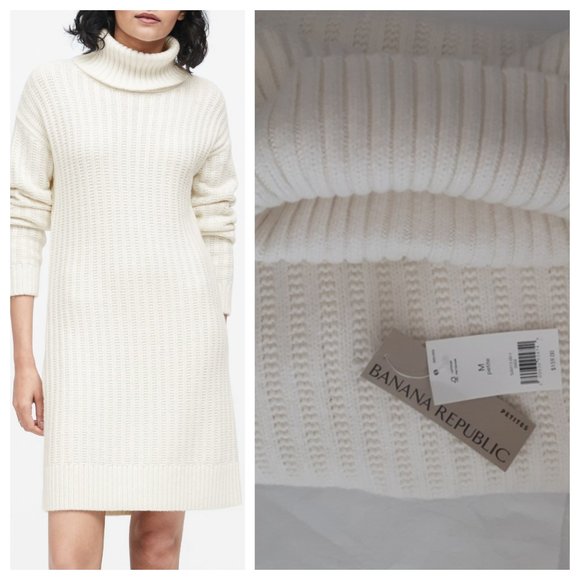 Ivory Sweater Dress Banana Republic 